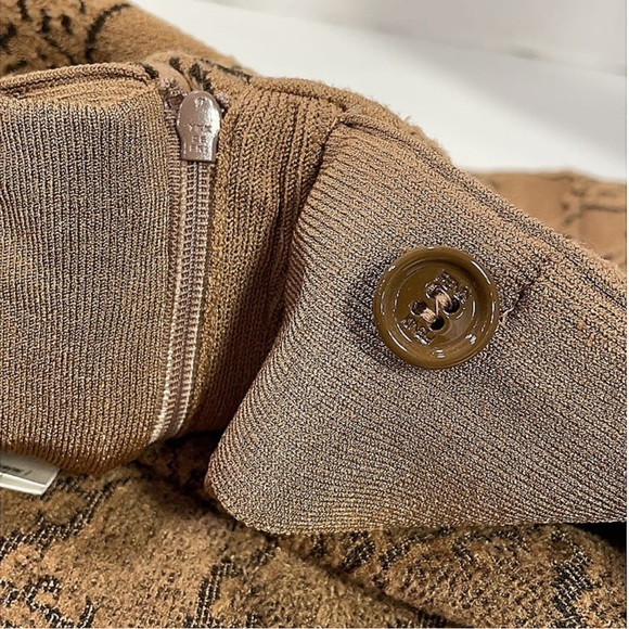 Fendi Karligraphy Velvet Logo Brown Tan Straight Leg Trousers 42IT/ 8US - Picture 10 of 14